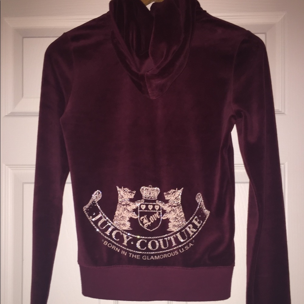 Burgundy Juicy Couture Velour Hoodie